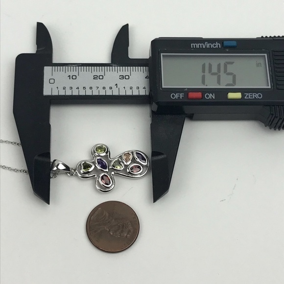 Sterling Silver Heart Religious Cross Necklace - Picture 7 of 8